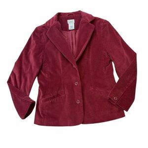 L.L. Bean Vintage Corduroy Deep Red Blazer